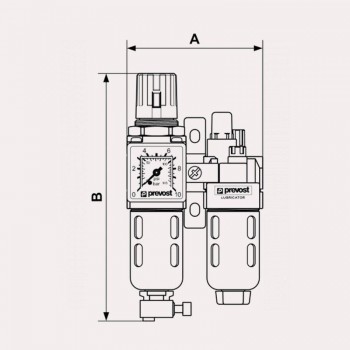 FILTRO REGULADOR-LUBRICADOR CON MANOM. KTB SM1 1/4"