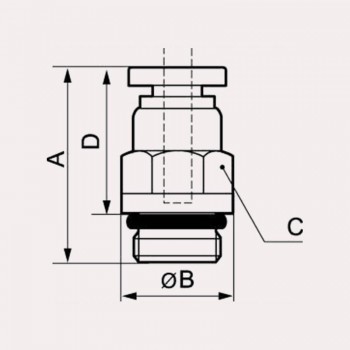 ENCHUFE RECTO MACHO t.8 / r.1/4 RPD MG0801
