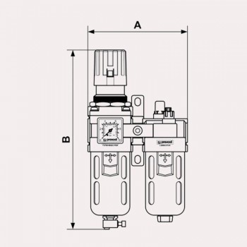 FILTRO REGULADOR-LUBRICADOR CON MANOM. KTB SM3 1/2"