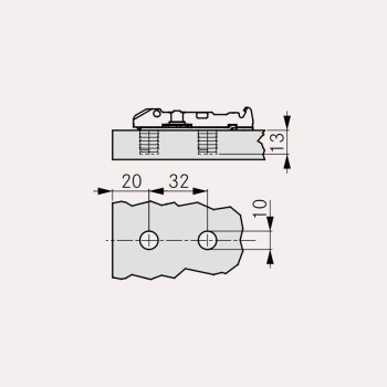 BASE HORIZ. 1REGUL. H00 TIOMOS T.10mm