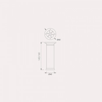 PATA MUEBLE REDONDA  ALUMINIO