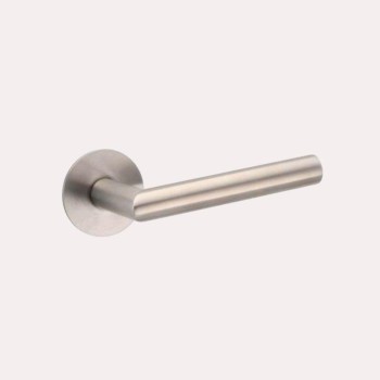 JUEGO MANIVELAS CON ROSETA PLANA MUNICH ACERO  INOX