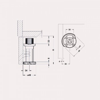 PATA PARA MUEBLE PICCOLI  NEGRA