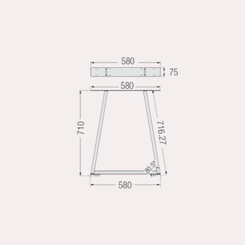 POTA TAULA ANGLE POSITIU NEGRE MATE (SERIE CLARENCE)