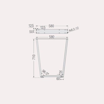 PATA MESA ANGULO NEGATIVO NEGRO MATE (Serie CLARENCE)