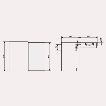 MESA EXTRAÏBLE OPLA TOP 1200X75X540mm INOX
