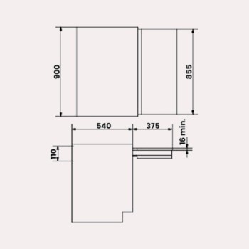 MESA EXTRAIBLE FUNTIONAL 900X110X540mm INOX