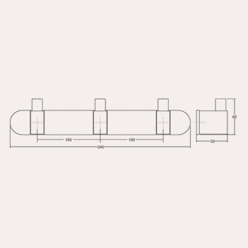 COLGADOR CASEY RACK  3u 340x43x62mm
