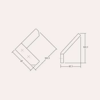 CORNER - PENJADOR 101x87x67mm