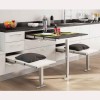 MESA/ASIENTO EXTRAIBLE T-ABLE INOX/BLANCO