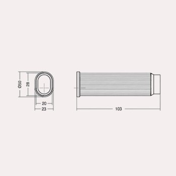 TOPE PARED BROOKLYN PARA PUERTAS 28x103mm